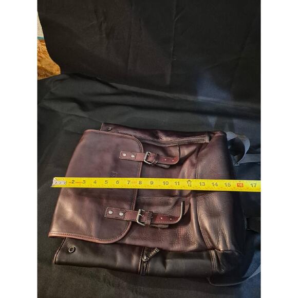 Kenneth Cole Reaction Brown Leather Backpack Laptop Bag Satchel Academia - Picture 11 of 13